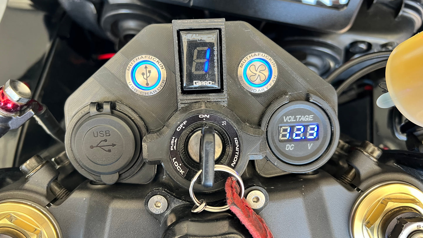 2004-2007 Honda CBR1000RR (2004-2007) Gear Indicator / Charging Bracket, with Button Holes