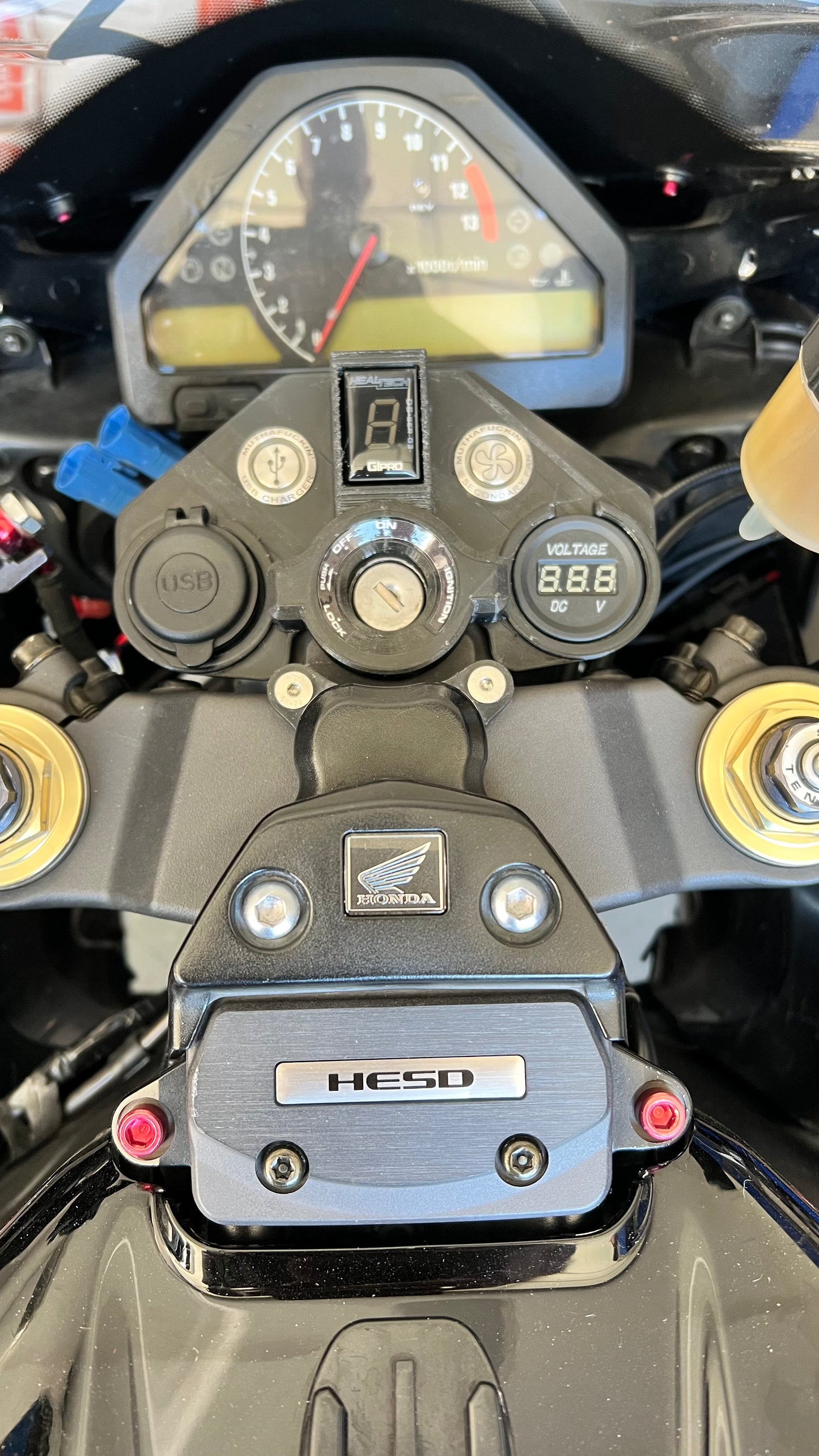 2004-2007 Honda CBR1000RR (2004-2007) Gear Indicator / Charging Bracket, with Button Holes