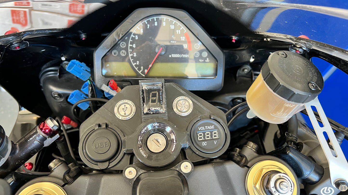 2004-2007 Honda CBR1000RR (2004-2007) Gear Indicator / Charging Bracket, with Button Holes